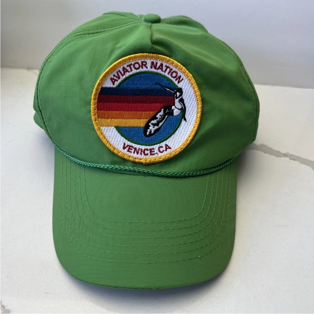Aviator Nation Hat Adult Snapback Miami Green Curved Bill Surf Logo Cap NWT
